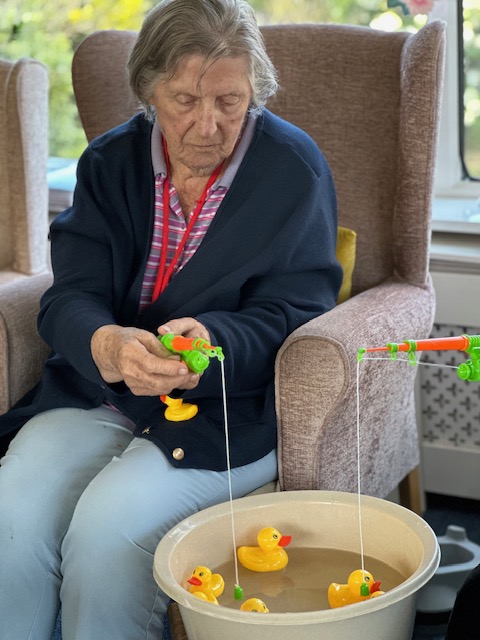 Barb trying to hook a duck