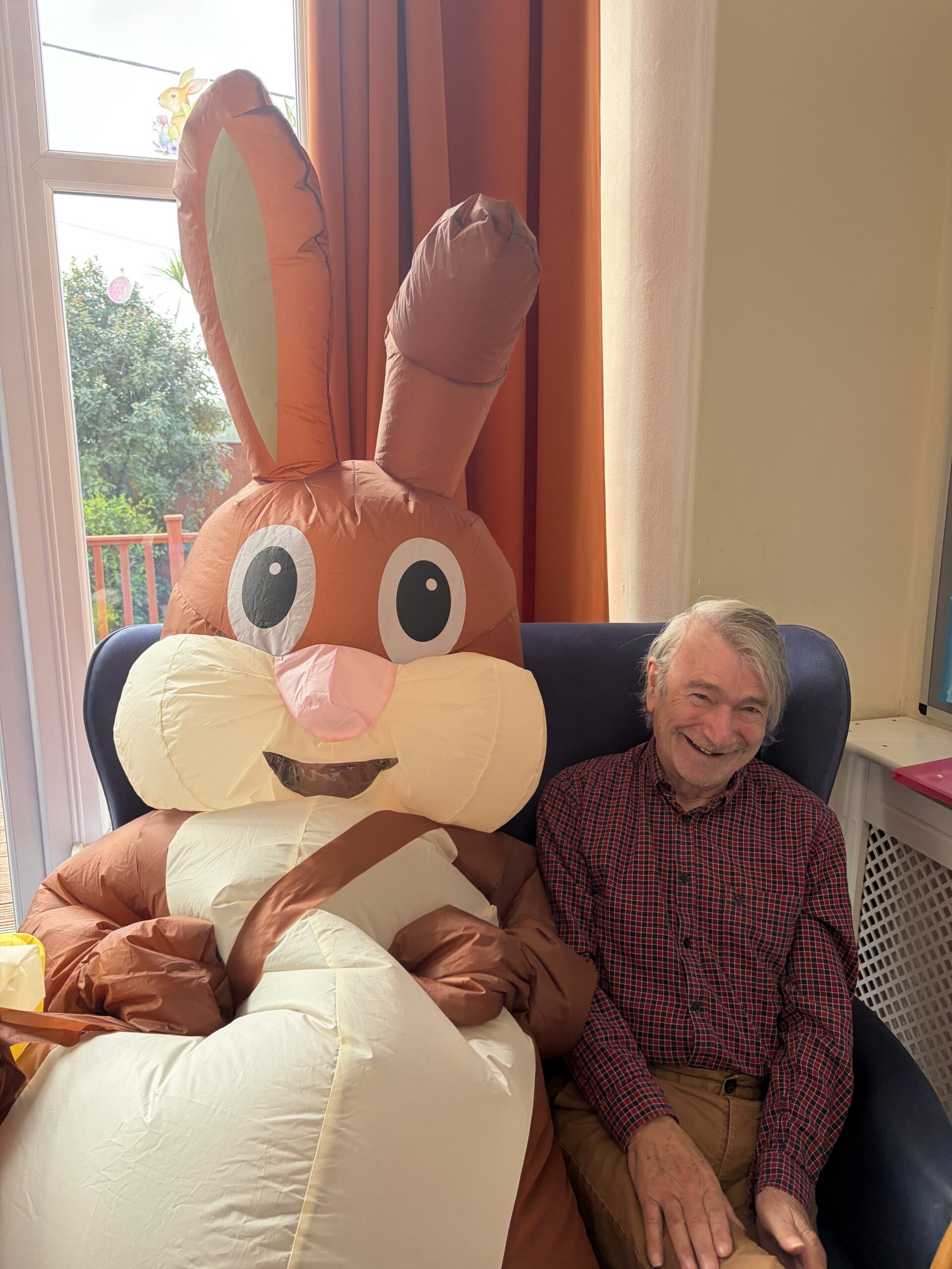 Easter bunny with a male resident scaled