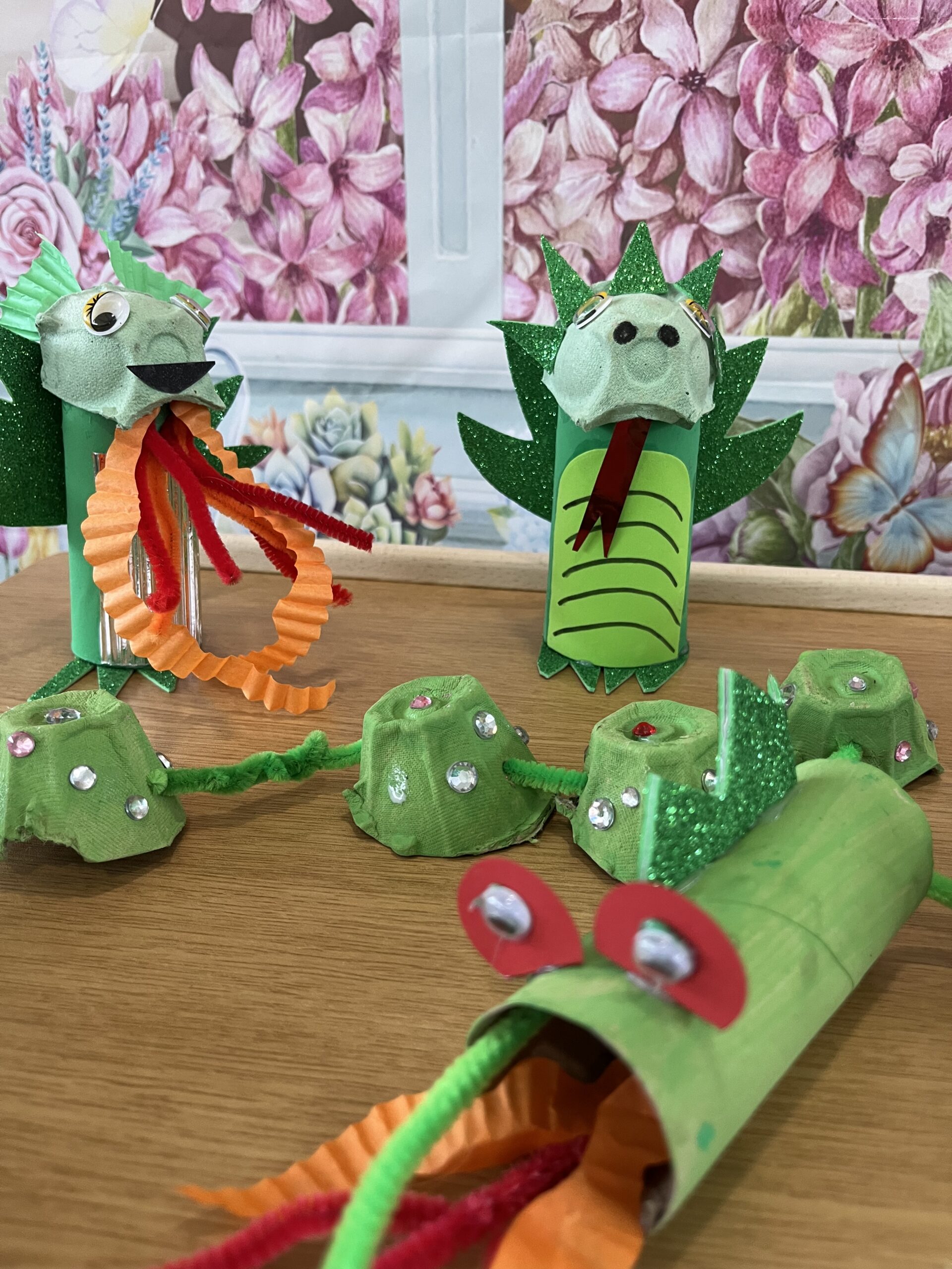 Finished dragons close up scaled