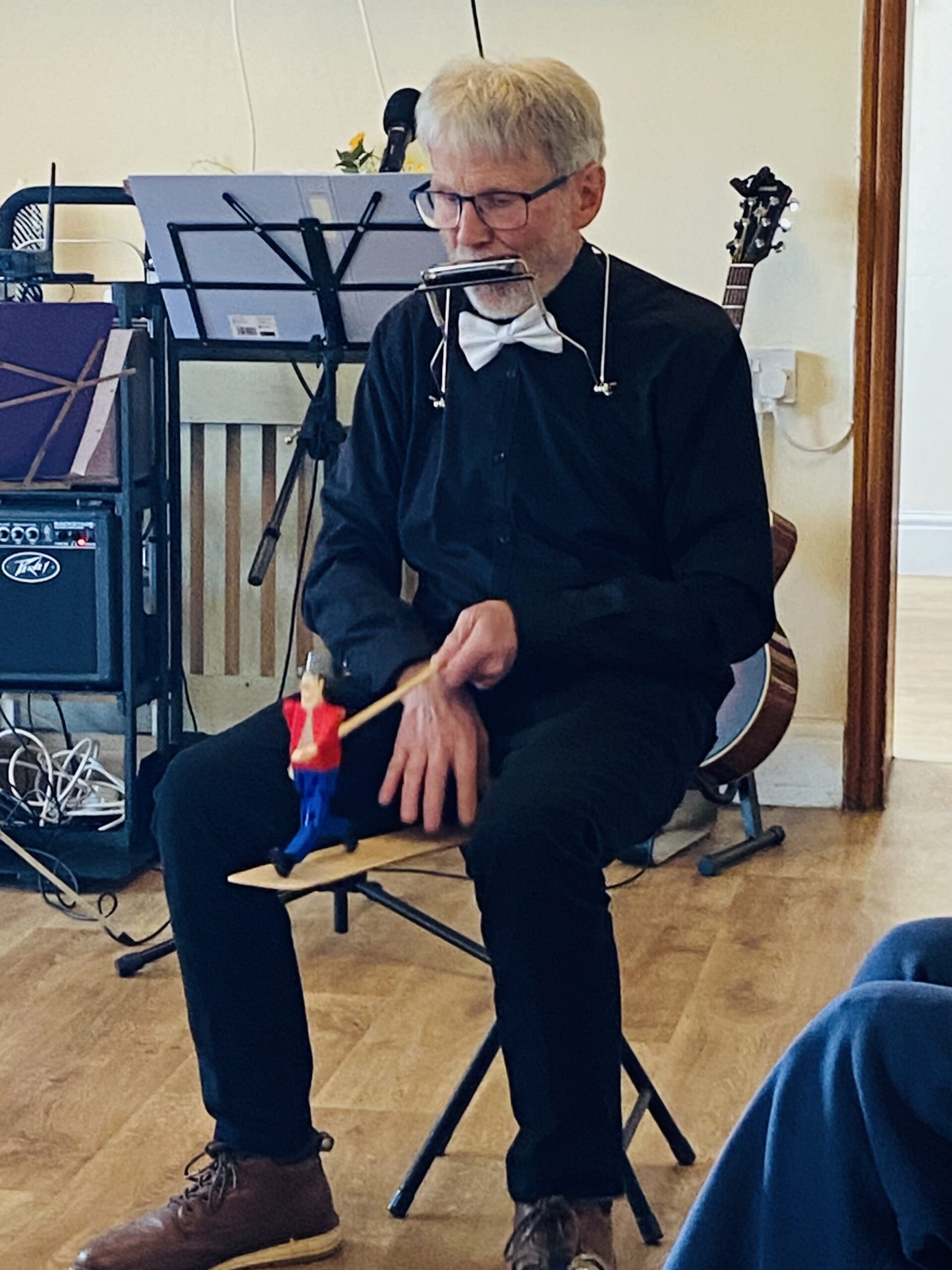 Keith playing the harmonica scaled
