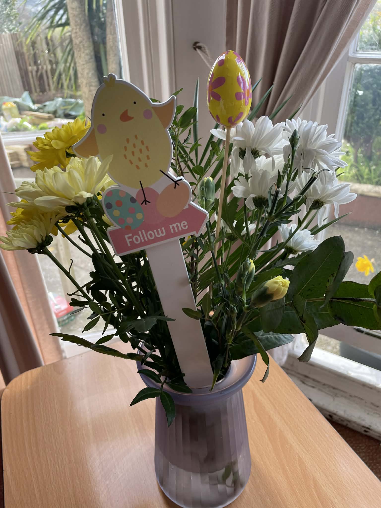 Vase of flowers with Easter decorations 2
