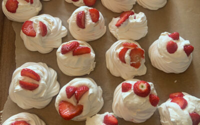 Strawberry Pavlovas at Ashfield for National Strawberries and Cream Day