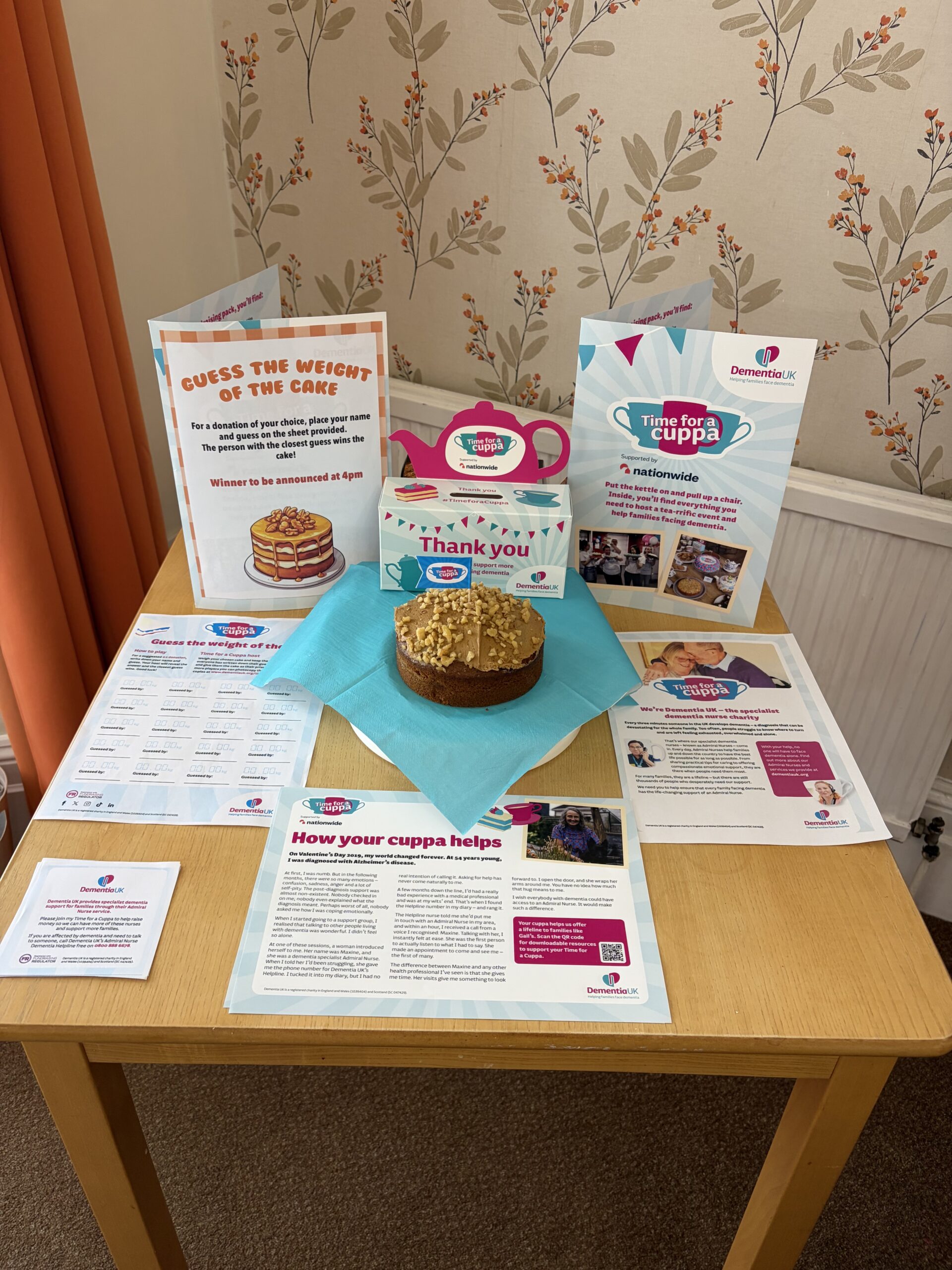 Guess the weight of the cake competition and info about how the fundraising helps Dementia UK 1 scaled