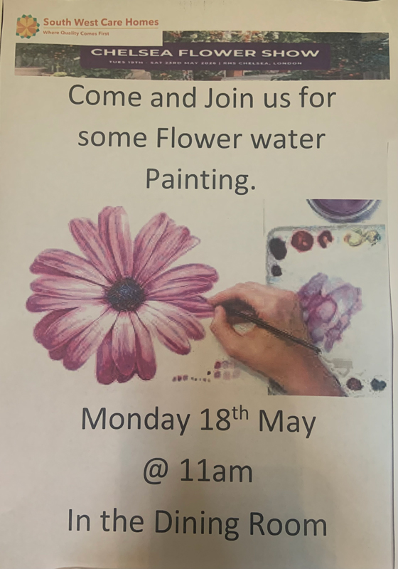 Poster advertising flower painting