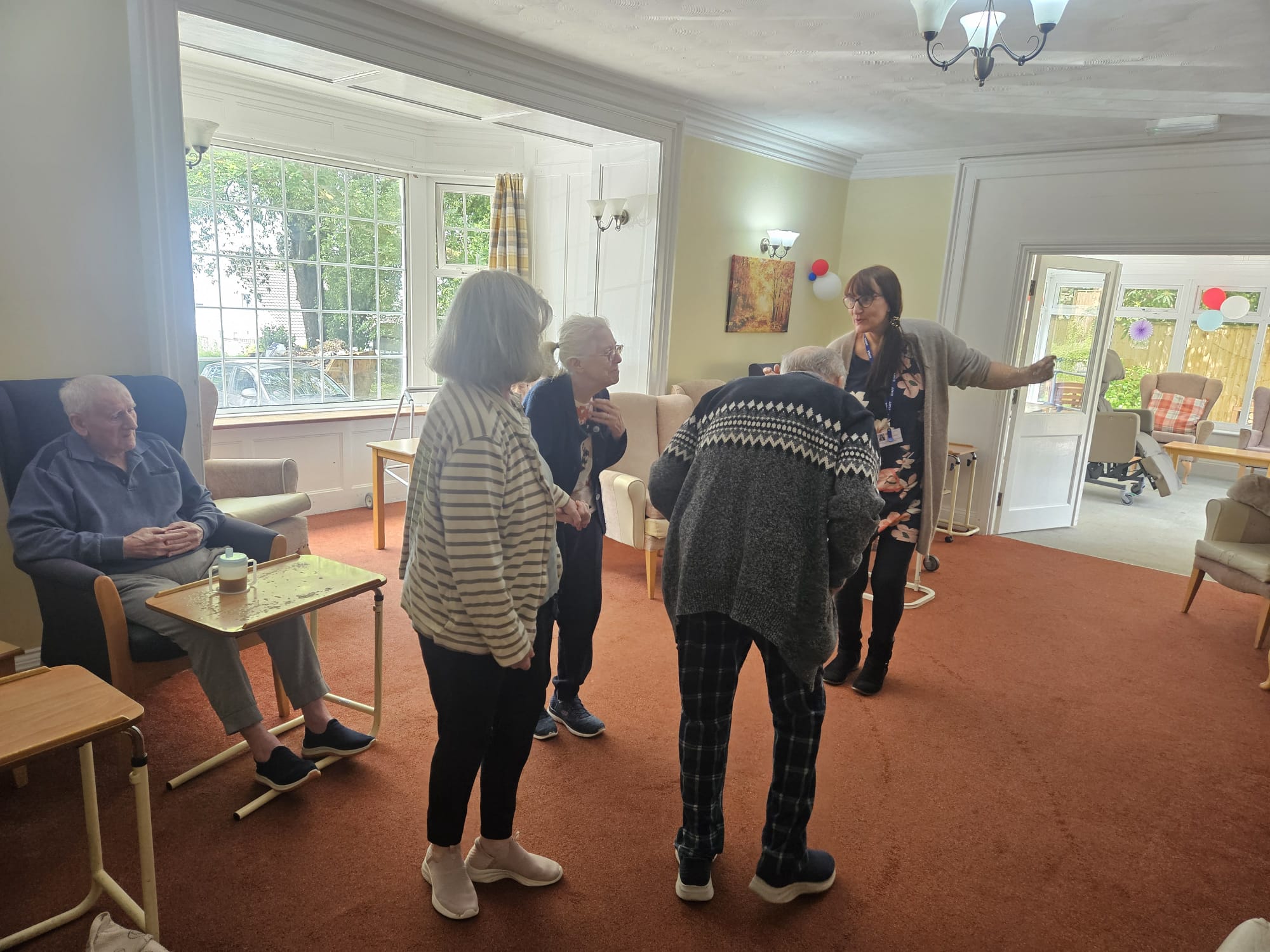 Residents on their feet dancing