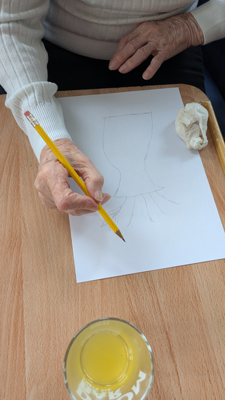 Wyn overhead shot of her drawing so far